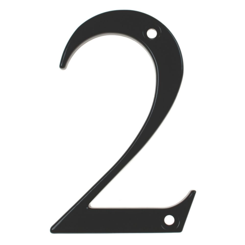 Fab Fix Door Numeral 2 Black 80mm House Numbers Screwfix Com