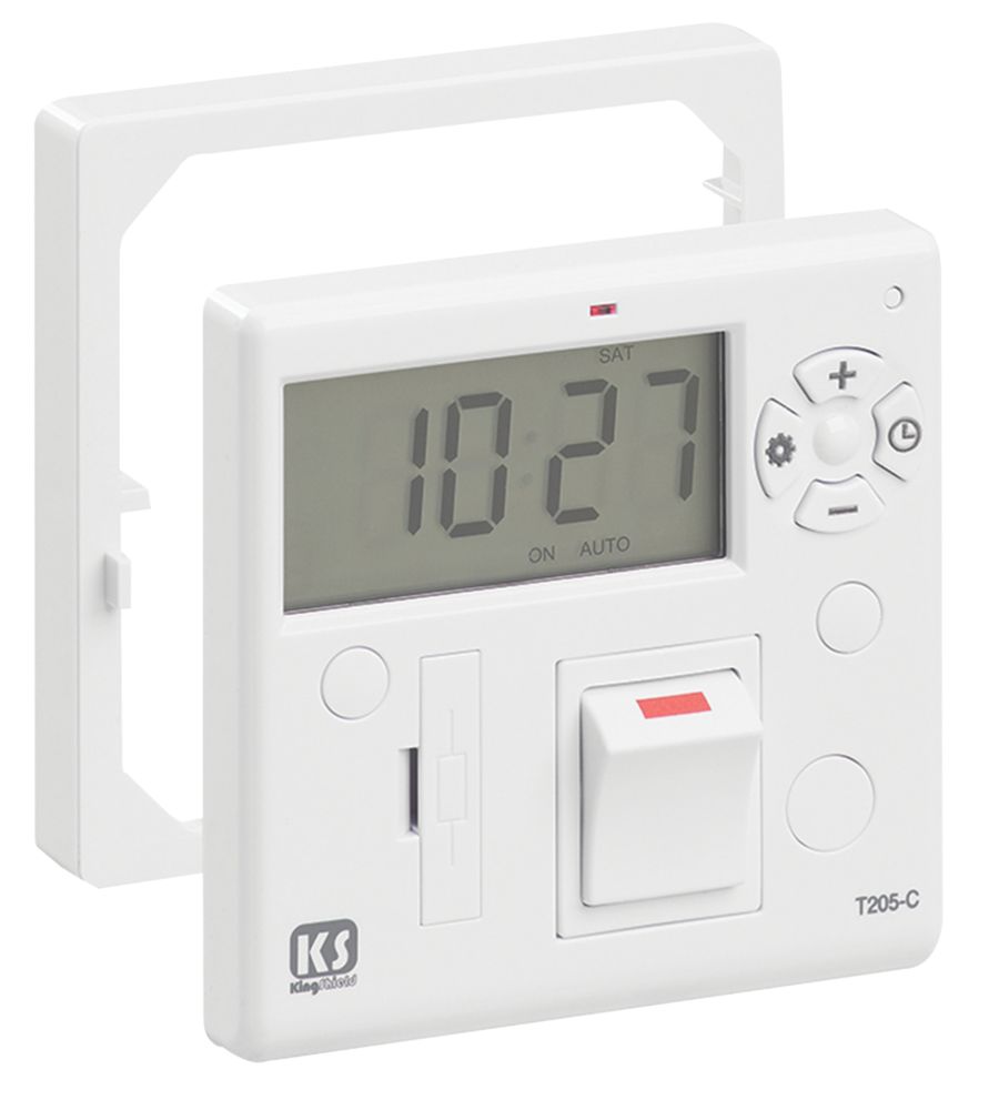 Greenbrook T205-SCR KingShield 7-Day Fused Digital Timer Spur Switch 230V