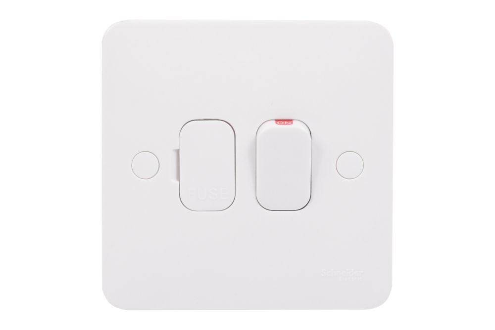 Schneider Electric Lisse 13A Switched Fused Spur White with Colour-Matched Inserts