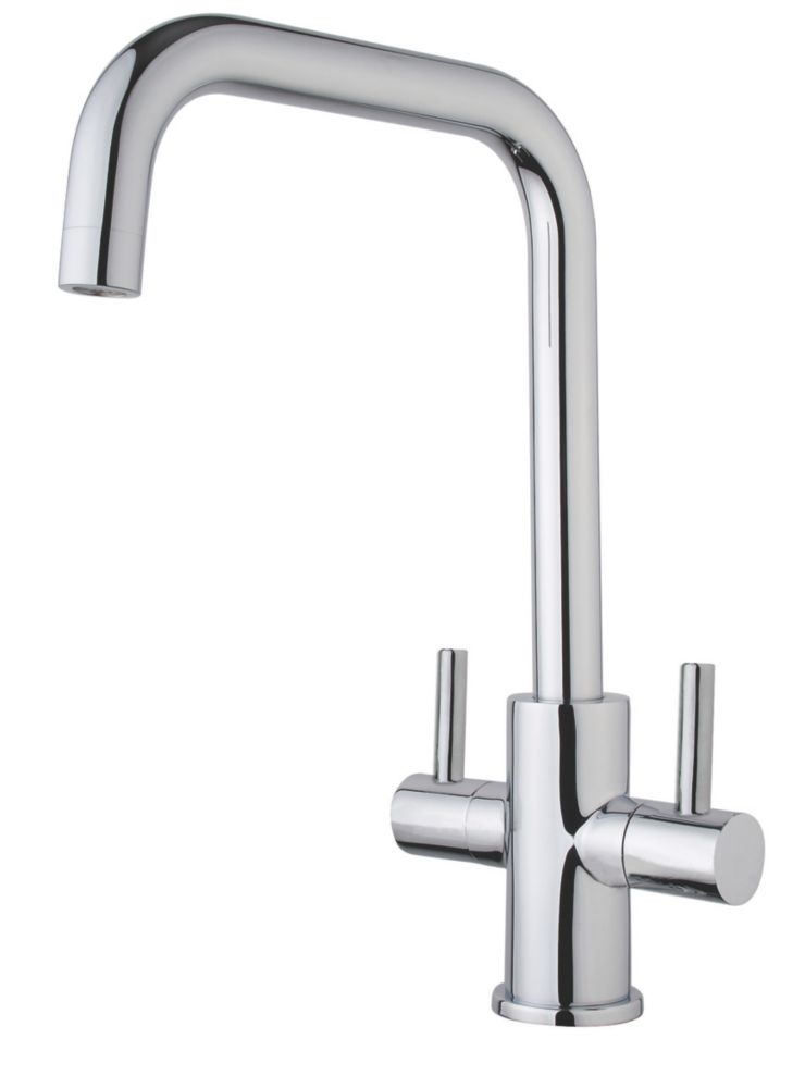 Swirl Divine Dual-Lever Mono Mixer Kitchen Tap Chrome