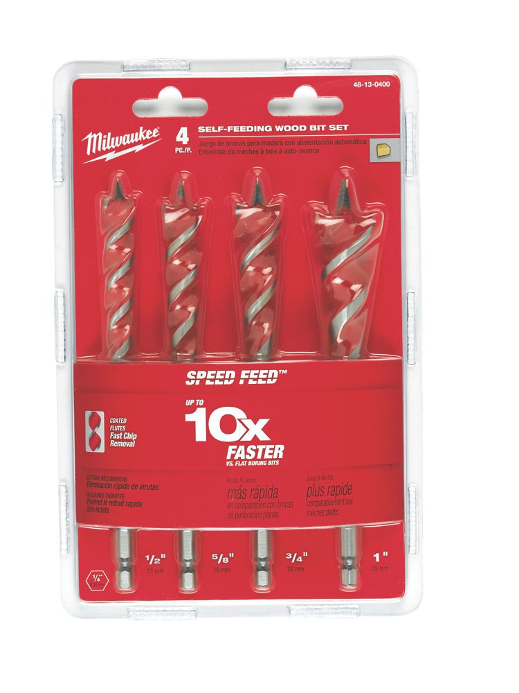 Milwaukee Speed Feed Auger Bit Set 4 Piece Set