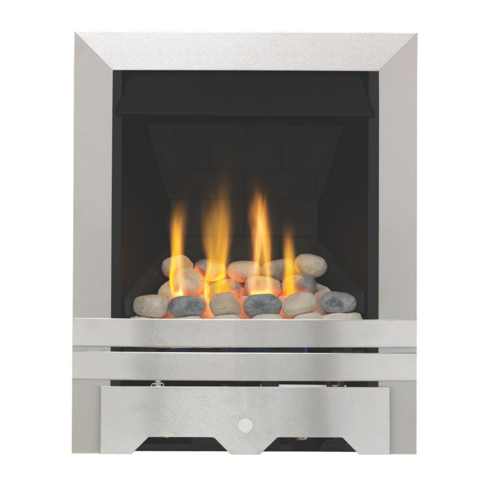 Focal Point Lulworth Stainless Steel Rotary Control Inset Gas Multiflue Fire