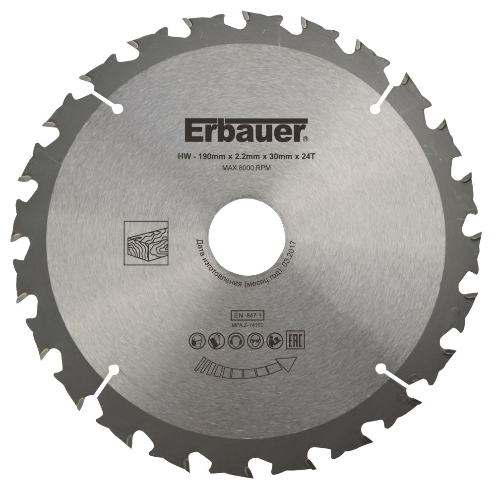 Erbauer TCT Saw Blade 190 x 30mm 24T Reviews