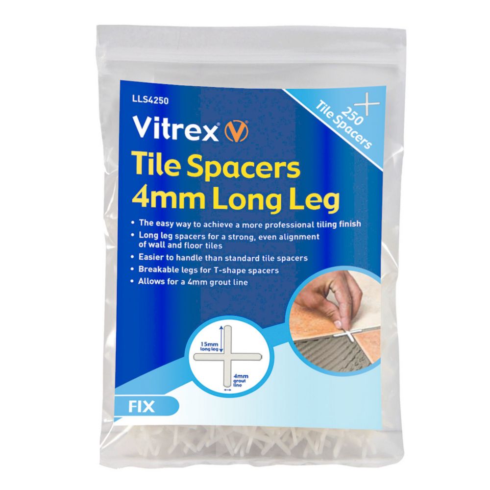 Vitrex Long Leg Tile Spacers 4mm Pack of 250 Reviews