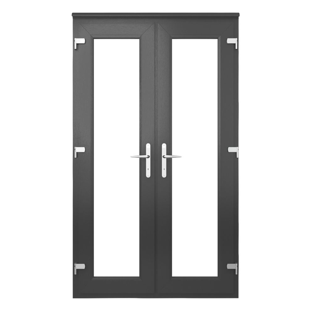 Euramax Deluxe Upvc French Doors Anthracite Grey 1190 X 2090mm