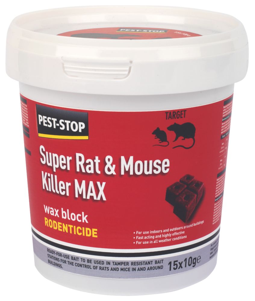 Pest Stop Rodent Wax Blocks 10g 15 Pack Rat Mouse Poison Screwfix Com