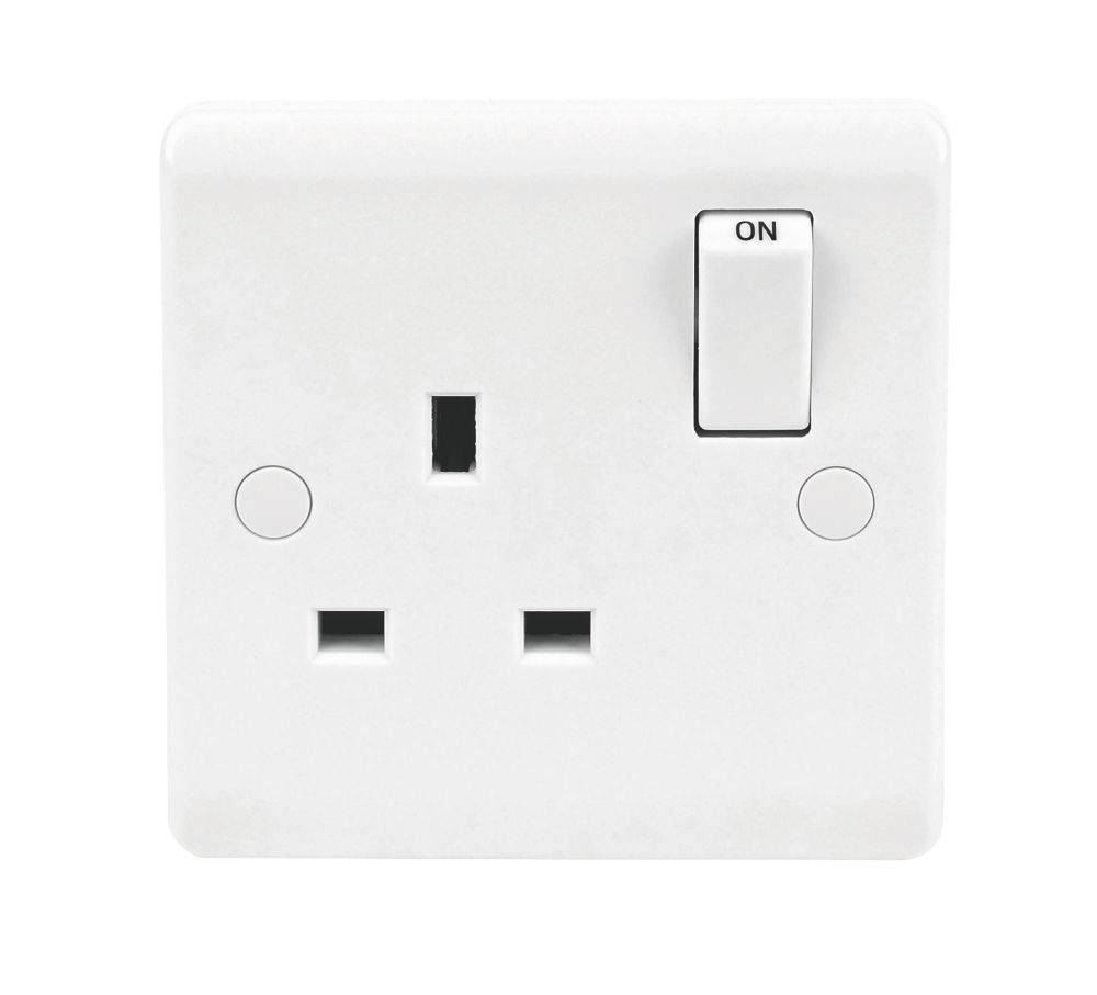 LAP 13A 1-Gang DP Switched Plug Socket White