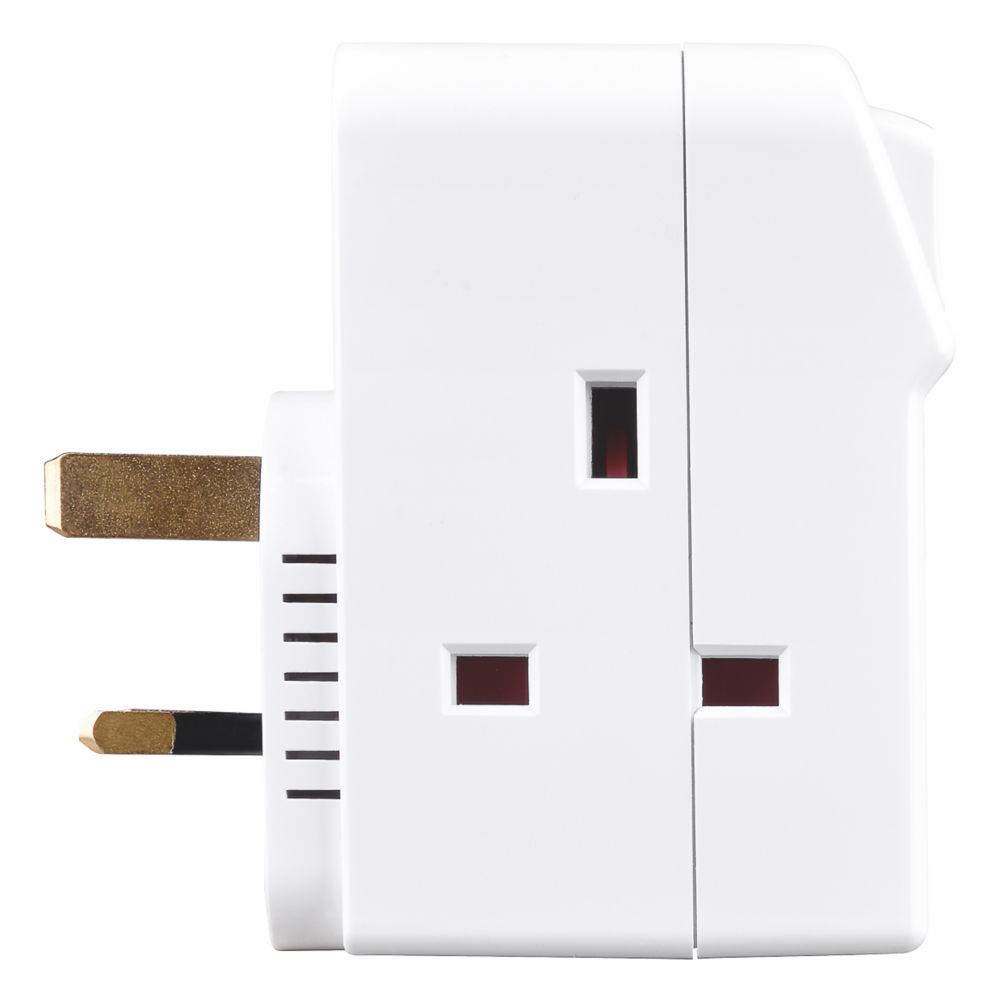 Masterplug 13A 3-Way Surge Protected Adaptor