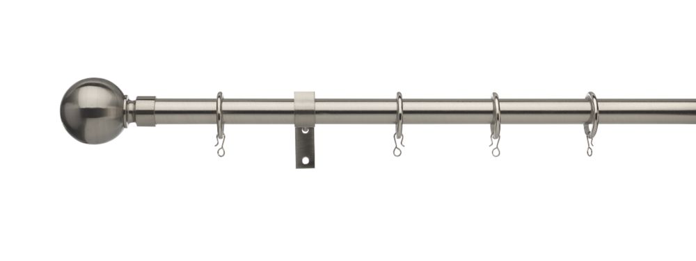 Universal Metal Extendable Curtain Pole Satin Steel 16 19mm X 1 2