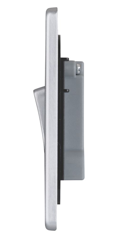 Schneider Electric Ultimate Low Profile 16AX 1-Gang 2-Way Light Switch Brushed Chrome with Black Inserts