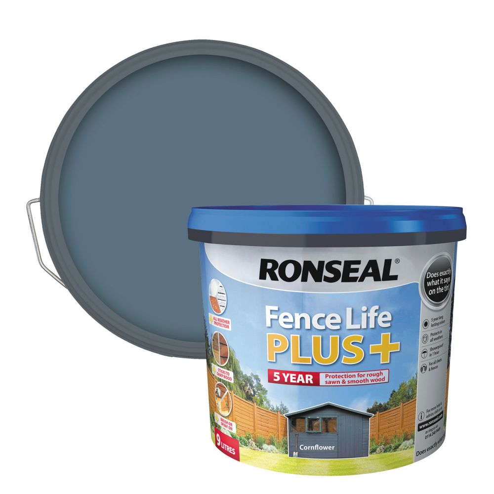 Ronseal Fence Life Plus Shed & Fence Treatment Cornflower 9Ltr Reviews