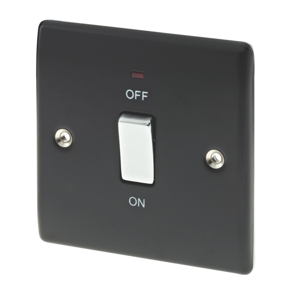 British General Nexus Metal 20A 1-Gang DP Control Switch Matt Black with LED with White Inserts Reviews