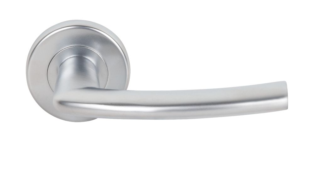 Smith & Locke Dos Fire Rated Contemporary Lever on Rose Door Handles Pair Satin Chrome Reviews