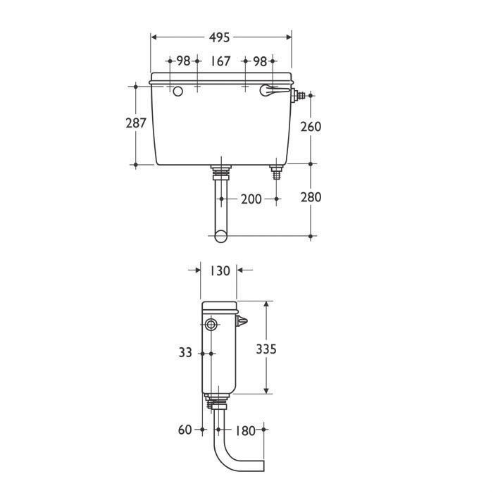 Fluidmaster Exposed Cistern 6Ltr