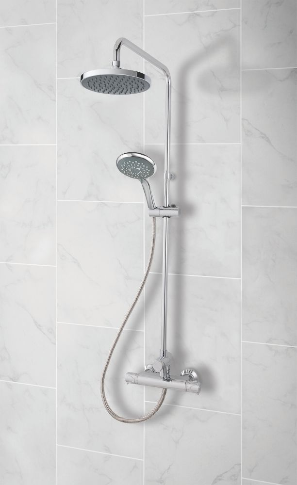 Triton Benito Rear-Fed Exposed Chrome Thermostatic Mixer Shower with Diverter