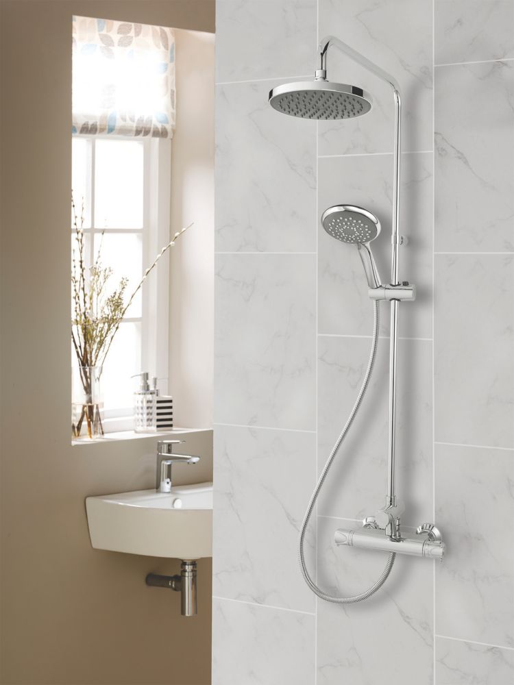 Triton Benito Rear-Fed Exposed Chrome Thermostatic Mixer Shower with Diverter