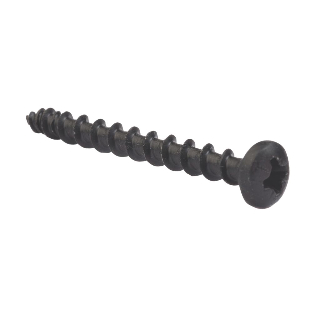 Exterior-Tite Pan Head Carbon Steel Black Outdoor Ironmongery Screws 4 x 25mm 200 Pack Reviews