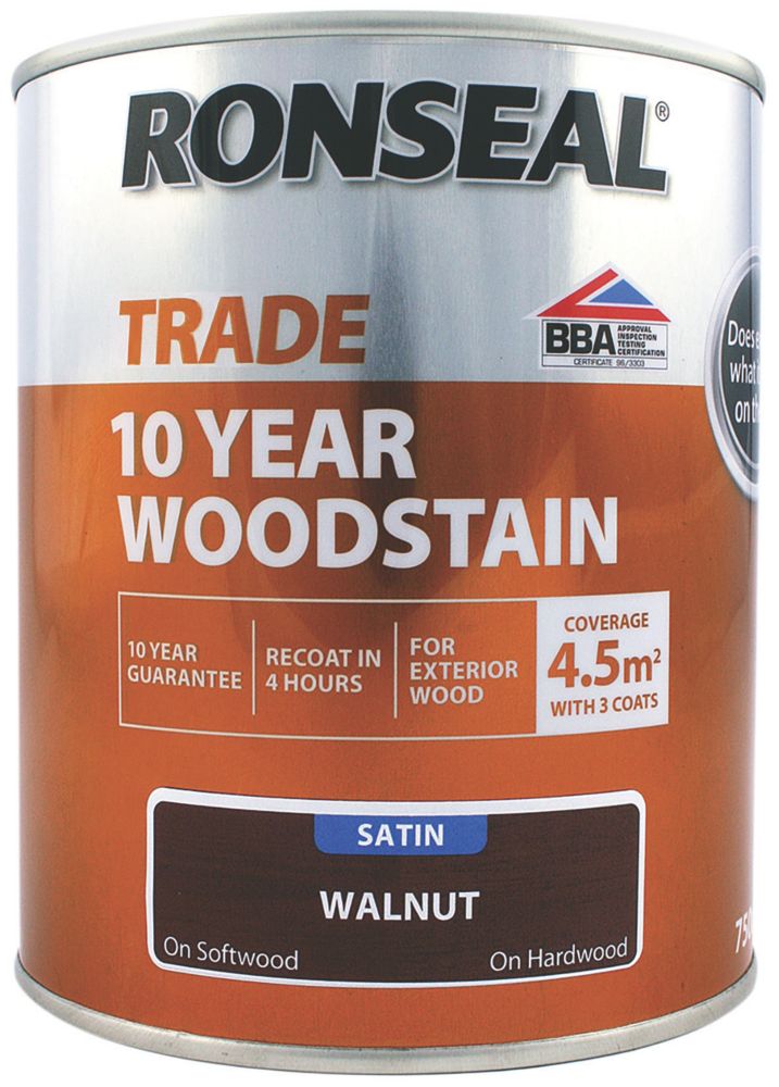 Ronseal Exterior Woodstain Satin Walnut 750ml Reviews