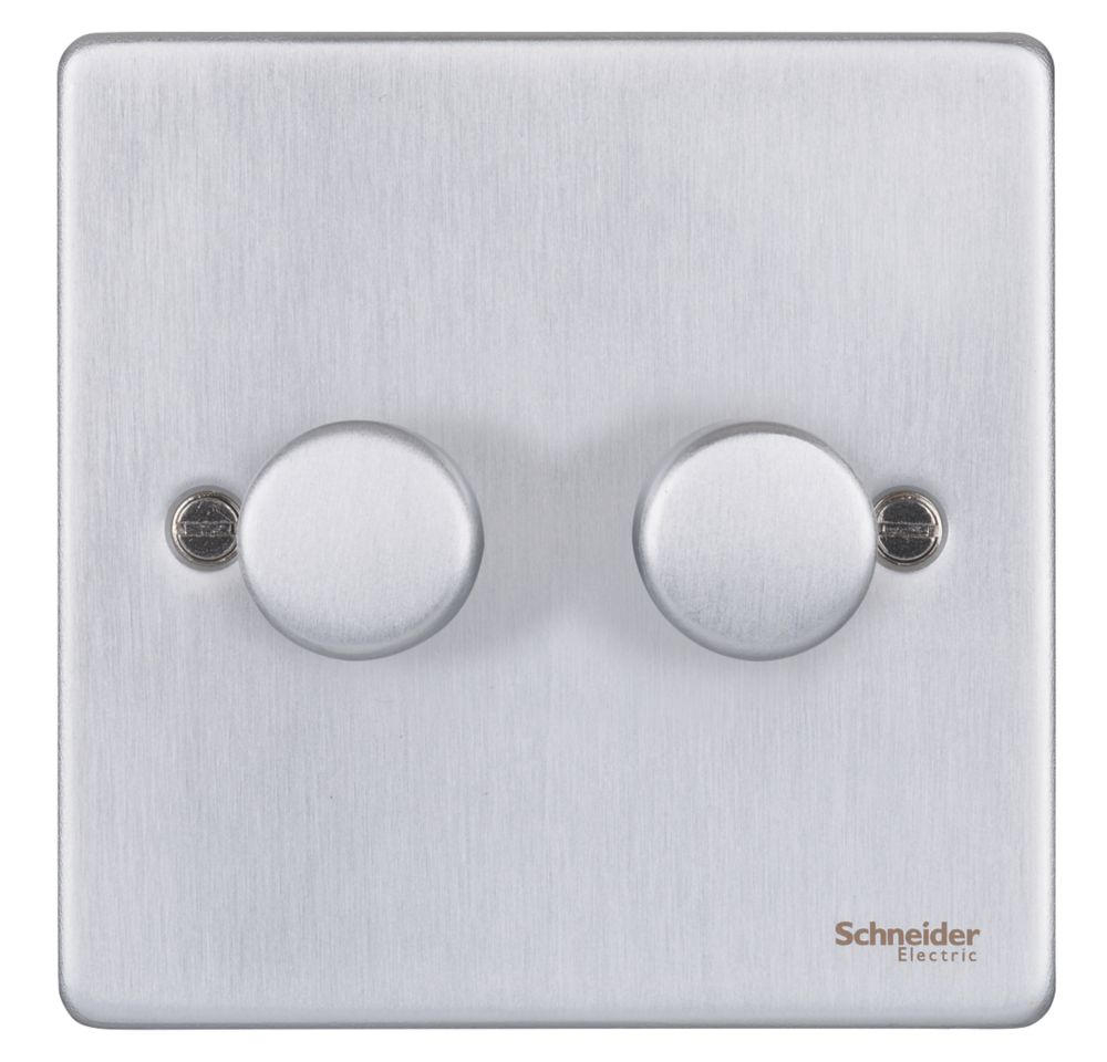 Schneider Electric Ultimate Low Profile 2-Gang 2-Way Dimmer Switch Brushed Chrome