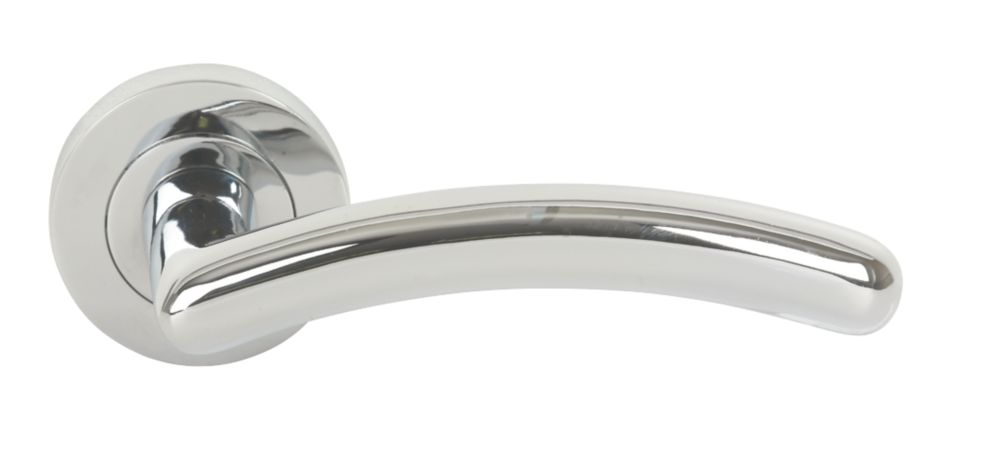 Smith Locke Trento Fire Rated Lever On Rose Door Handles Pair Polished Chrome