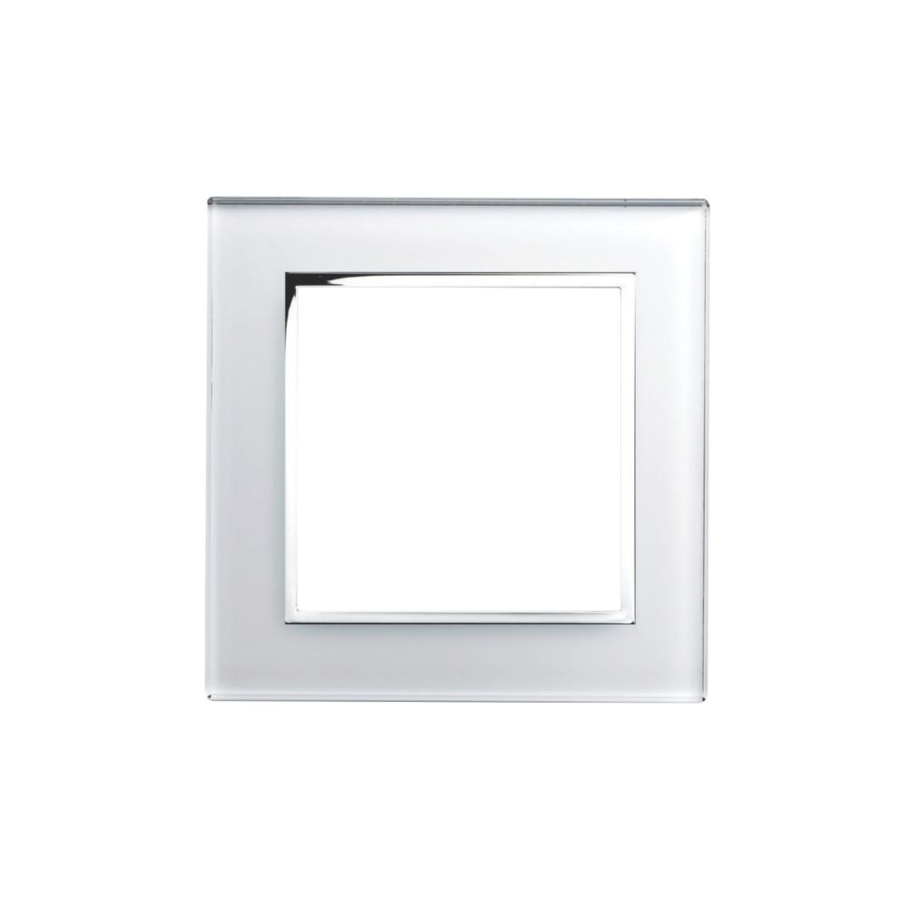 Retrotouch Crystal 2-Gang Front Plate Tru White Glass