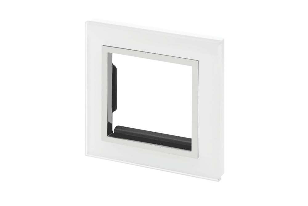 Retrotouch Crystal 2-Gang Front Plate Tru White Glass Reviews