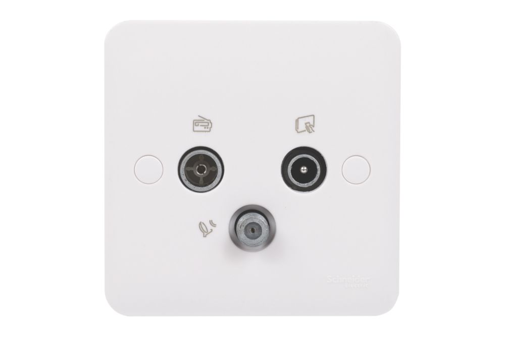 Schneider Electric Lisse 1-Gang Triplex Multimedia Socket White