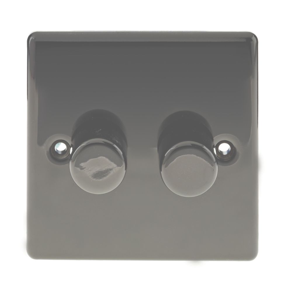 British General Nexus Metal 2-Gang 2-Way LED Dimmer Switch Black Nickel