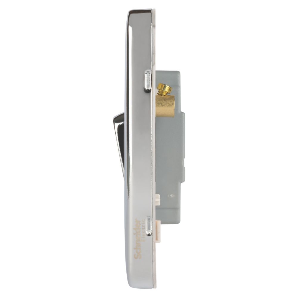 Schneider Electric Lisse Deco 10AX 4-Gang 2-Way Light Switch Polished Chrome with White Inserts