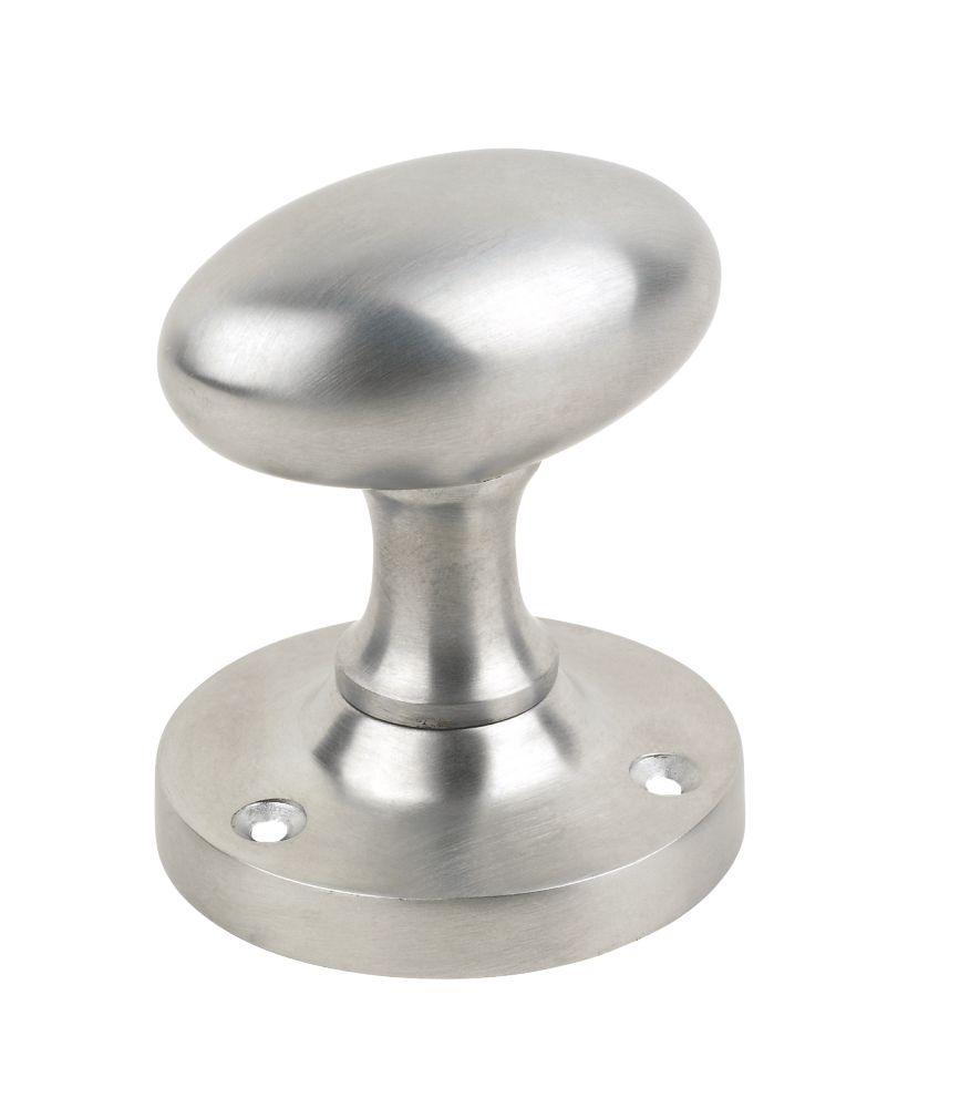 Smith & Locke Oval Mortice Knobs Pair Satin Chrome 55mm