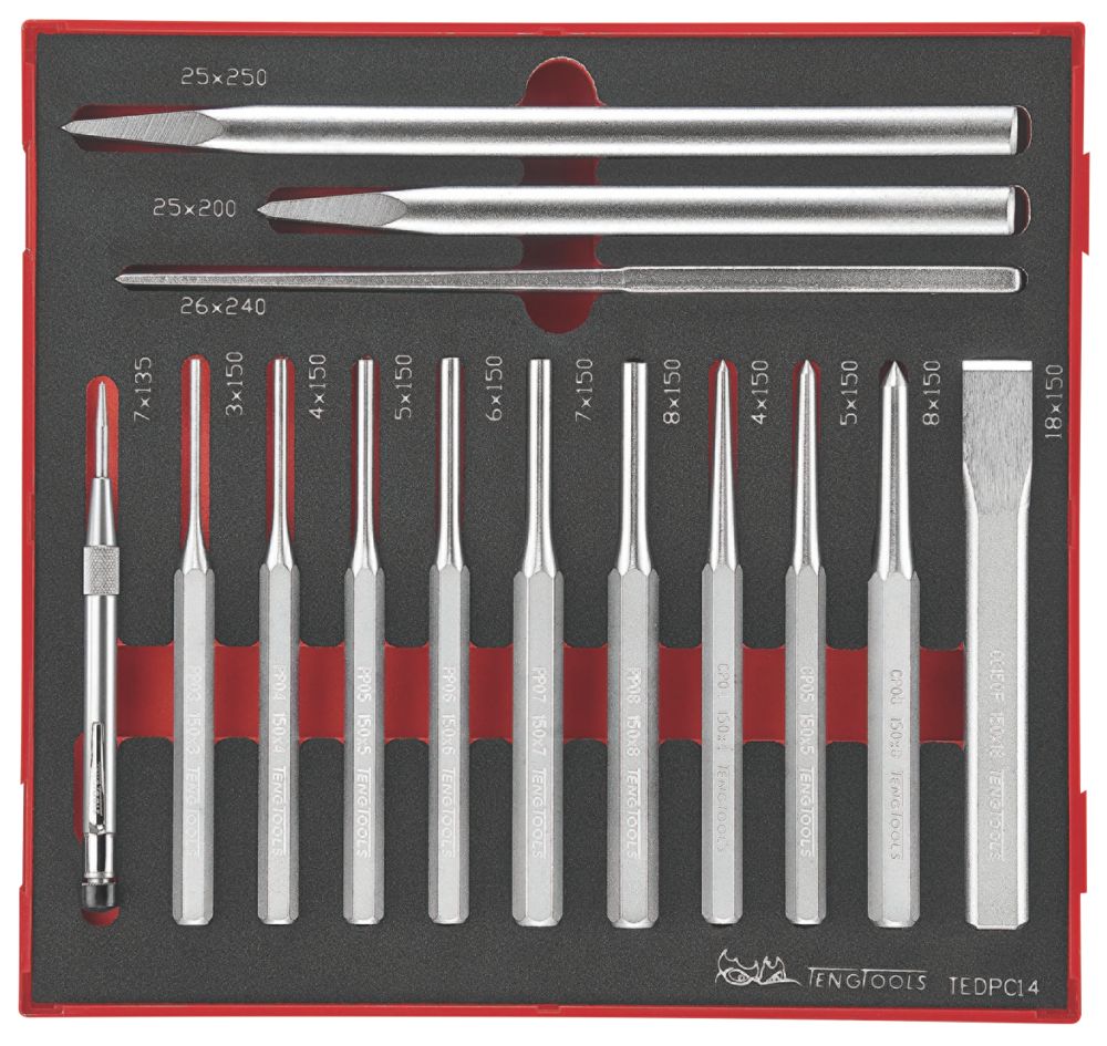 Teng Tools TEDPC14 Punch & Chisel Set 13 Pieces Reviews