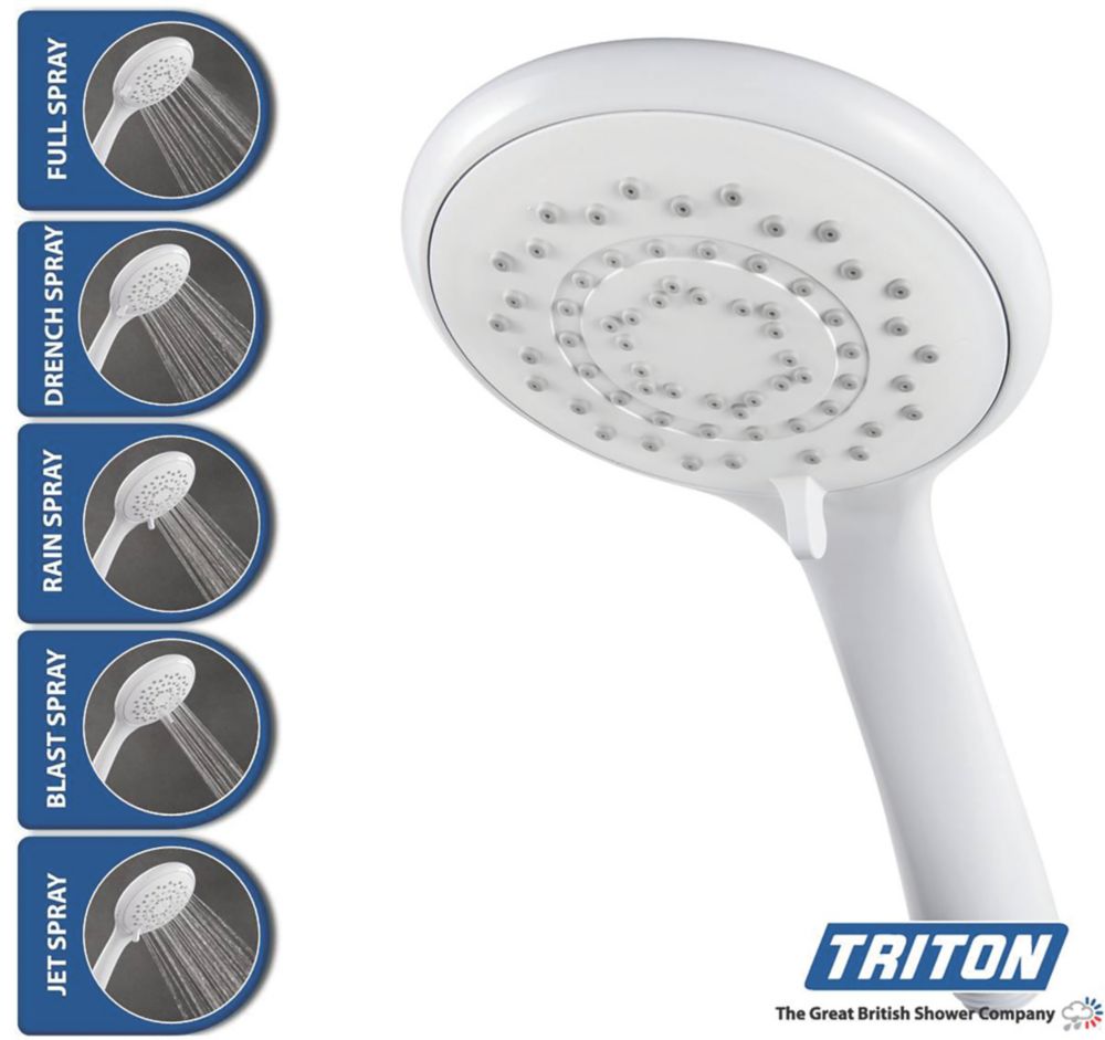 Triton Adam Shower Kit Modern Design White / Chrome