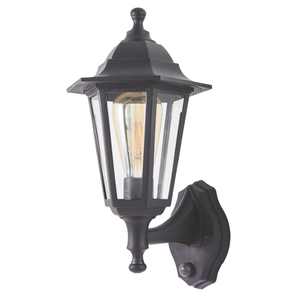 Lap 5112606346 Black E27 Gls Pir Outdoor Wall Lantern