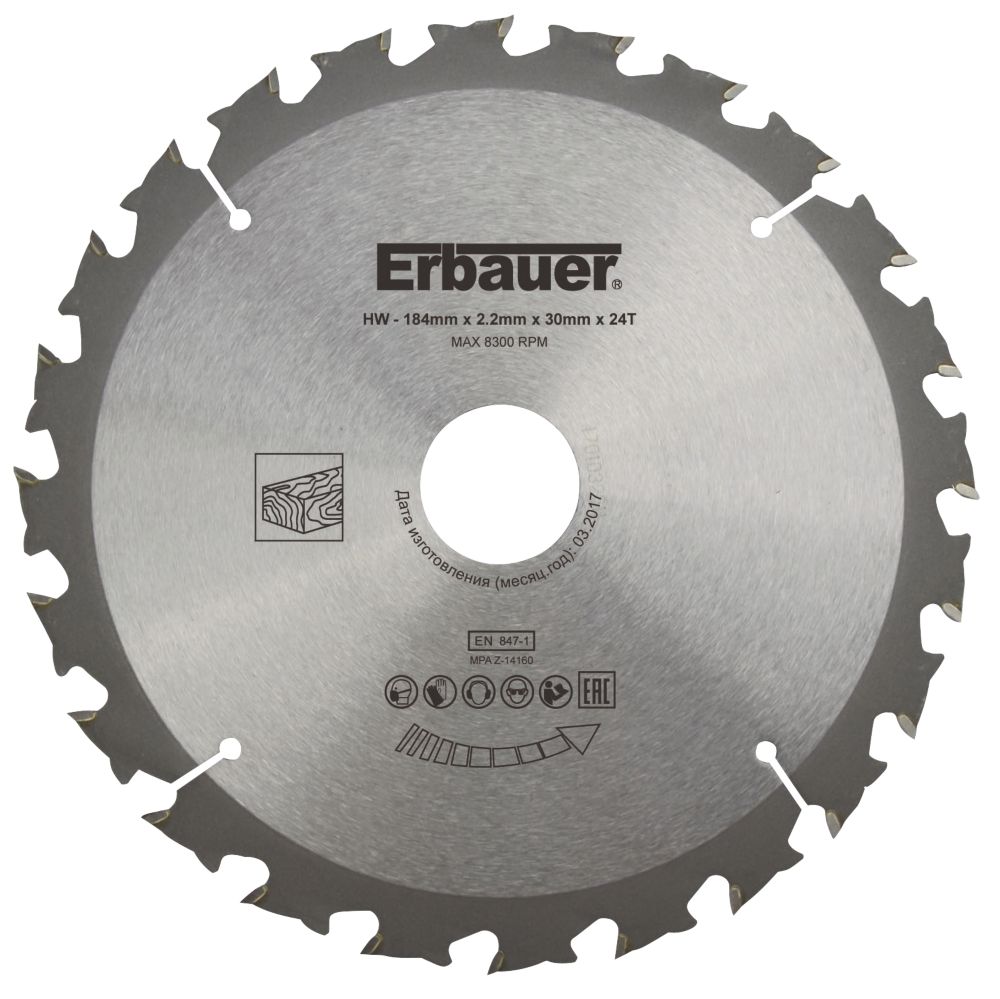 Erbauer TCT Saw Blade 184 x 30mm 24T Reviews