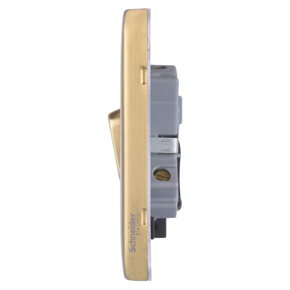 Schneider Electric Lisse Deco 20AX 1-Gang DP Control Switch Satin Brass with LED with Black Inserts