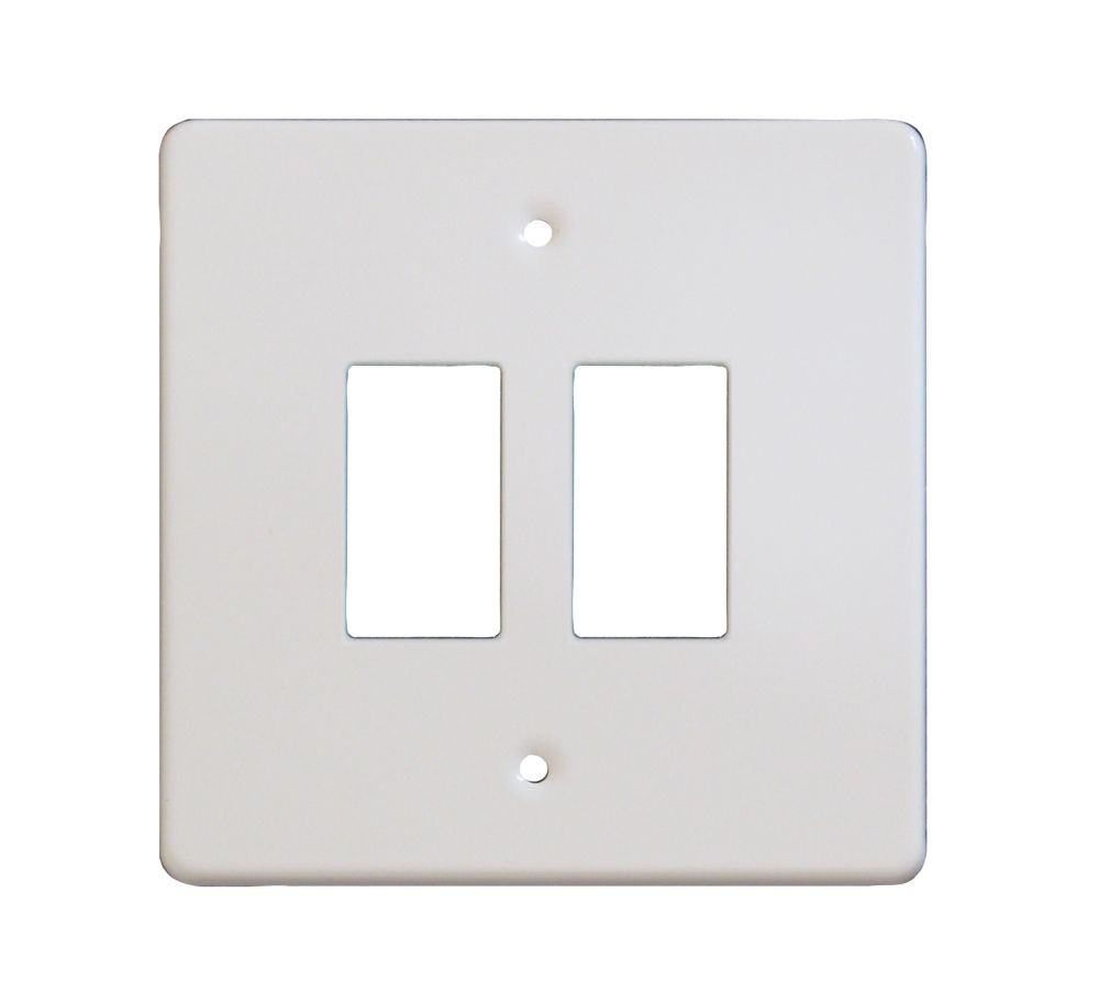 Varilight XDQPG2 2-Gang PowerGrid Faceplate White