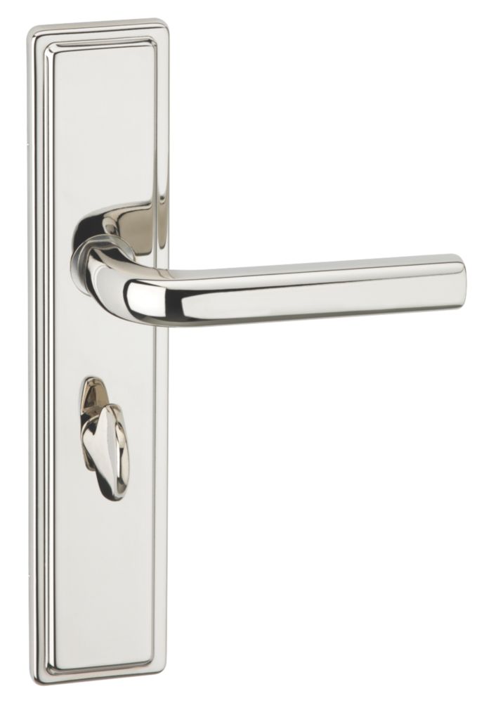 Urfic Westminster Bathroom Door Handles Pair Polished Nickel