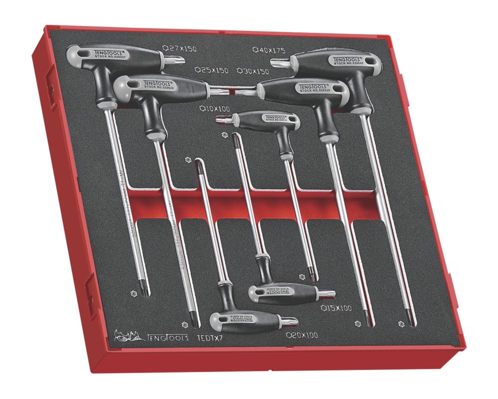 Teng Tools TEDTX7 TX EVA T-Handle TX Key Set 7 Pieces