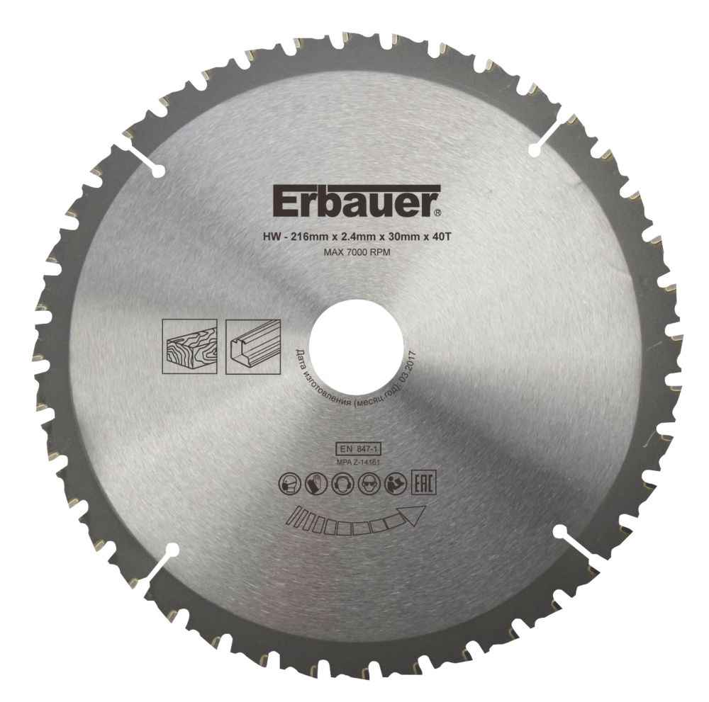 Erbauer TCT Saw Blade 216 x 30mm 40T Reviews