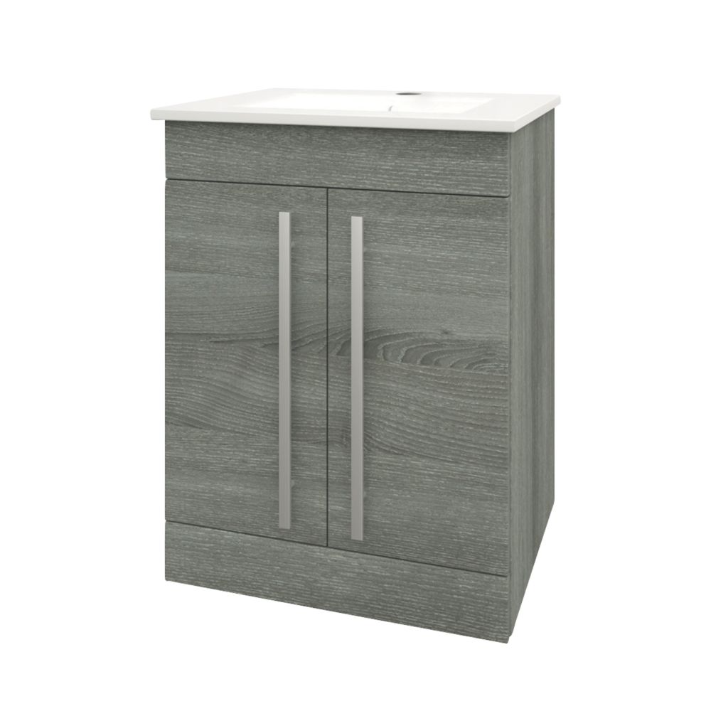 Vanity Unit Basin Grey Ash Matt 600 X 450 X 775mm Bathroom