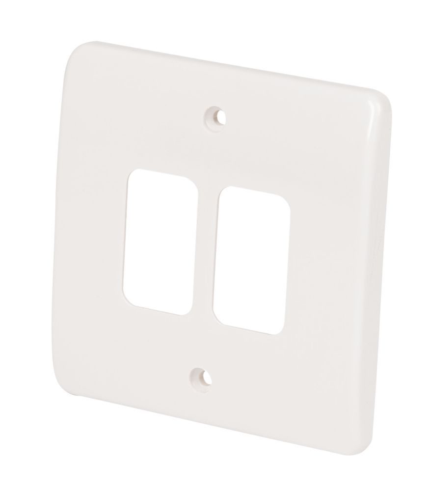 MK 2-Gang Front Plate White Reviews