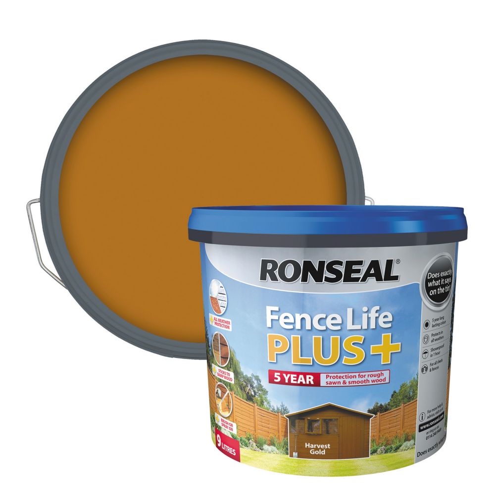 Ronseal Fence Life Plus Shed & Fence Treatment Harvest Gold 9Ltr Reviews