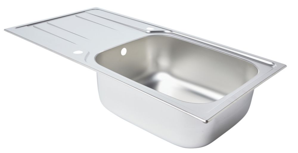 Kitchen Sink & Drainer Stainless Steel 1 Bowl 1000 x 500mm