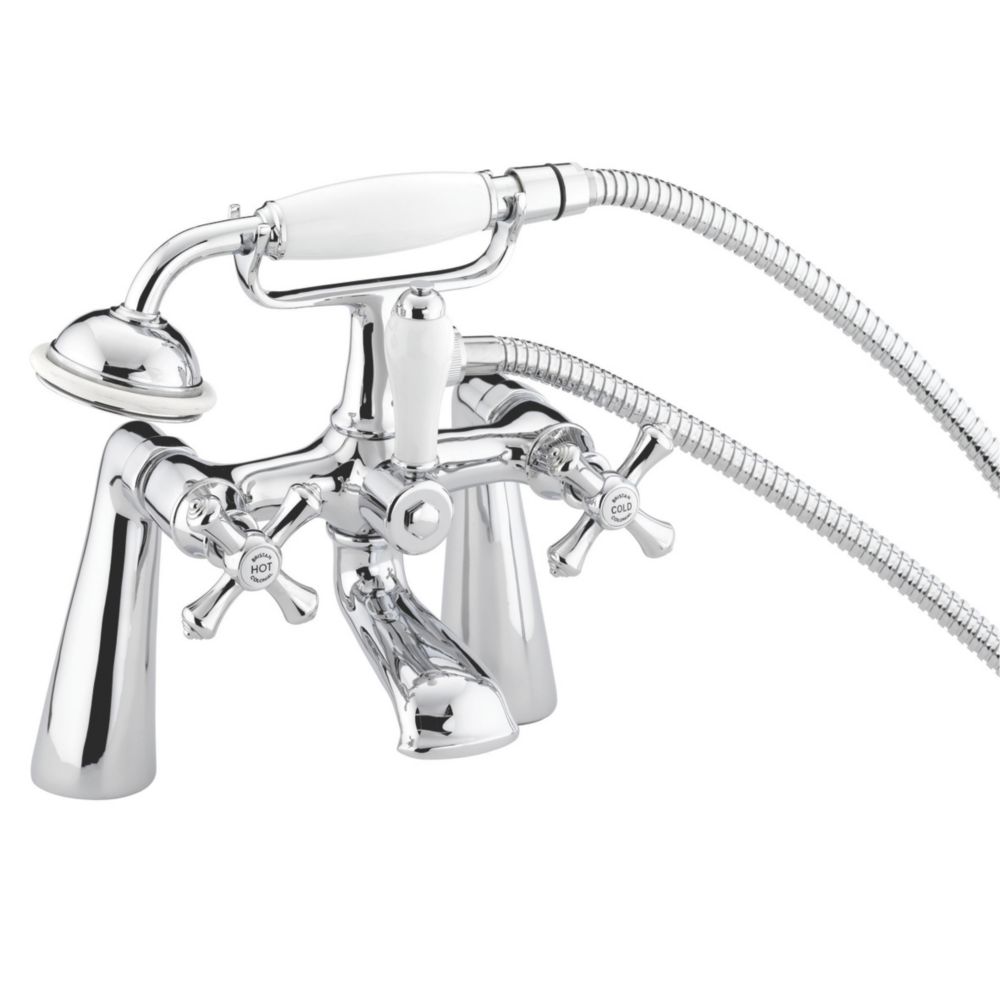 Bristan Colonial Surface-Mounted Bath / Shower Mixer Bathroom Tap Chrome-Plated