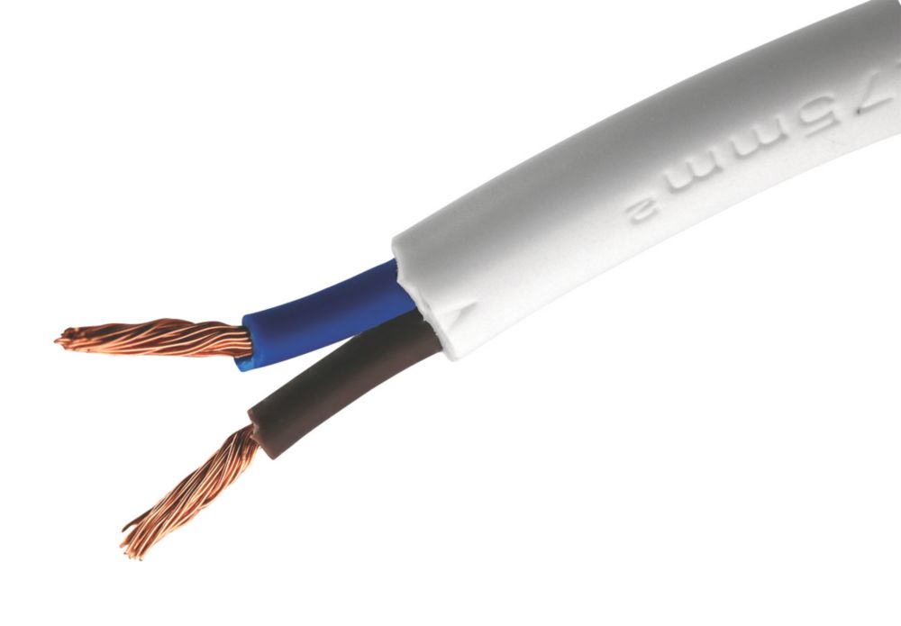 Time 2182y White 2 Core 0 5mm Flexible Cable 50m Drum Cable Screwfix Com