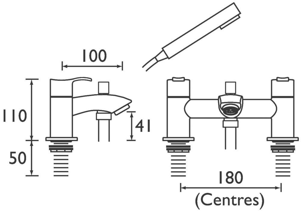 Bristan Capri Deck-Mounted Bath Shower Mixer Tap