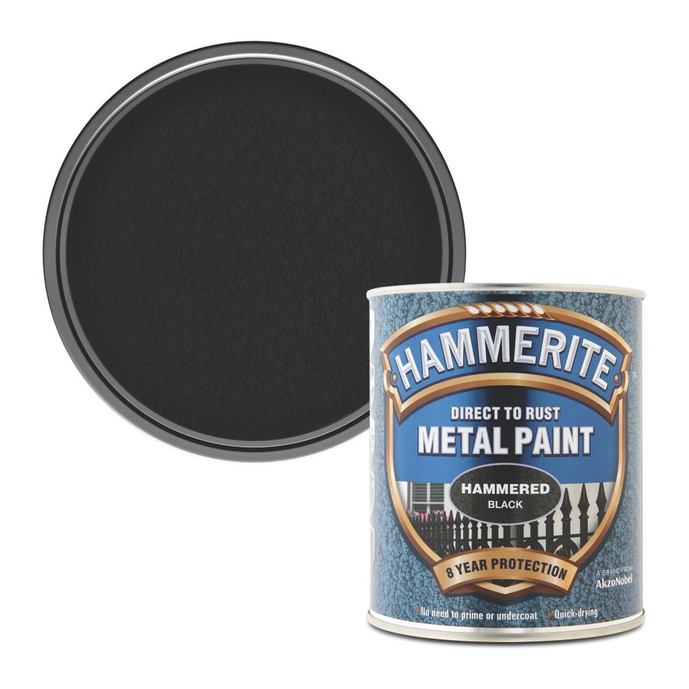 Hammerite Hammered Metal Paint Black 750ml Reviews