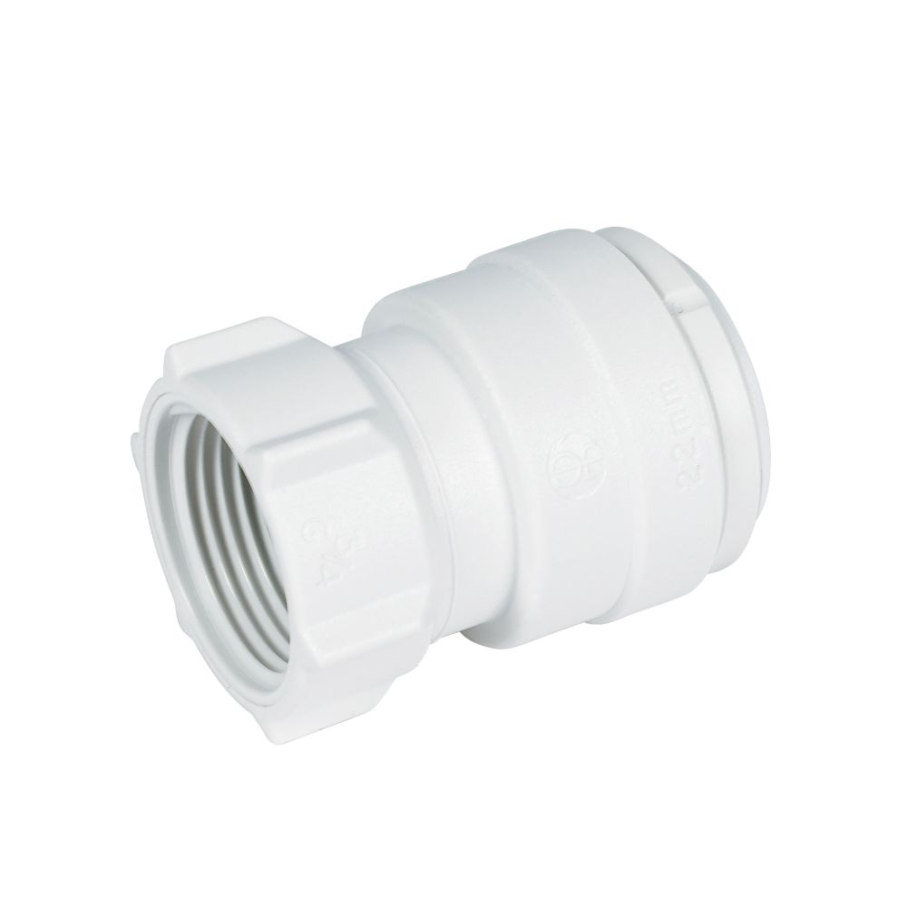 JG Speedfit Plastic Push-Fit Straight Tap Connectors 22mm x ¾