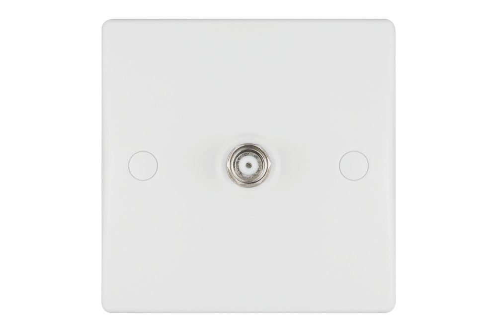 Schneider Electric Ultimate Slimline F-Type Satellite Socket White with White Inserts