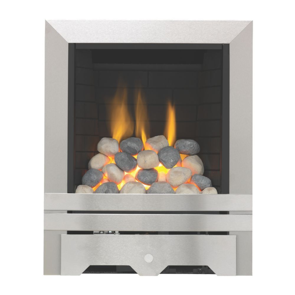 Focal Point Lulworth Stainless Steel Rotary Control Inset Gas Full Depth Fire